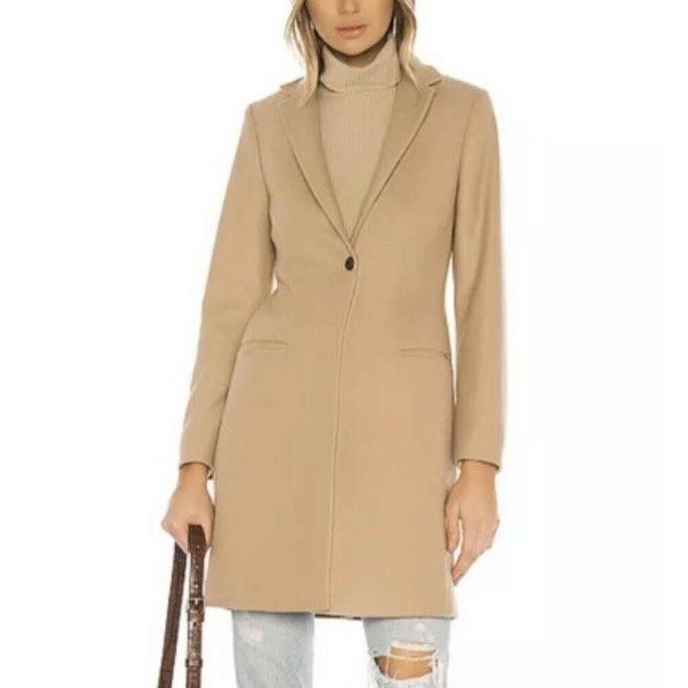 AllSaints Women's Jacket Size 8 Brown Tailored Wool Cashmere Blend "Leni "